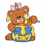 Cute Baby Bear and Honey Photo Cutout