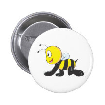 Cute Baby Bee Crawl on Floor Shirt Button