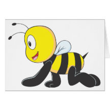Cute Baby Bee Crawl on Floor Shirt Greeting Card