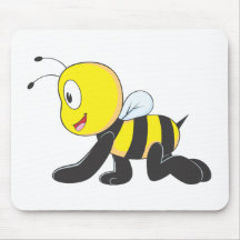 Cute Baby Bee Crawl on Floor Shirt Mousepad