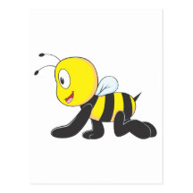 Cute Baby Bee Crawl on Floor Shirt Post Cards