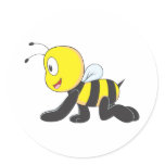 Cute Baby Bee Crawl on Floor Shirt stickers