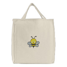 cute baby bee tote embroidered tote bags