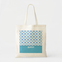 Cute Baby Blue Polka Dots Tote Bags