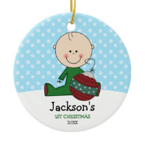 Cute Baby Boy 1st Christmas Personalized ornaments