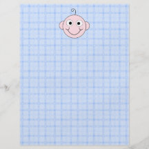 Cute Baby Boy. Blue Check Background. Full Color Flyer