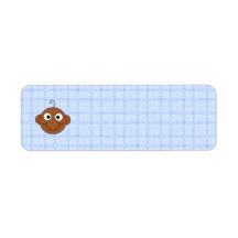 Cute Baby Boy. Blue Check Background. Return Address Labels
