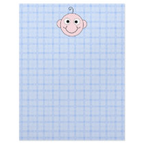Cute Baby Boy. Blue Check Background. Letterhead