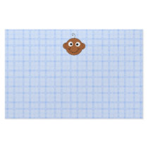 Cute Baby Boy. Blue Check Background. Customized Stationery