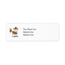 Cute Baby Boy & Horse Pony Custom Western Labels