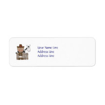 Cute Baby Boy & Horse Pony Custom Western Labels