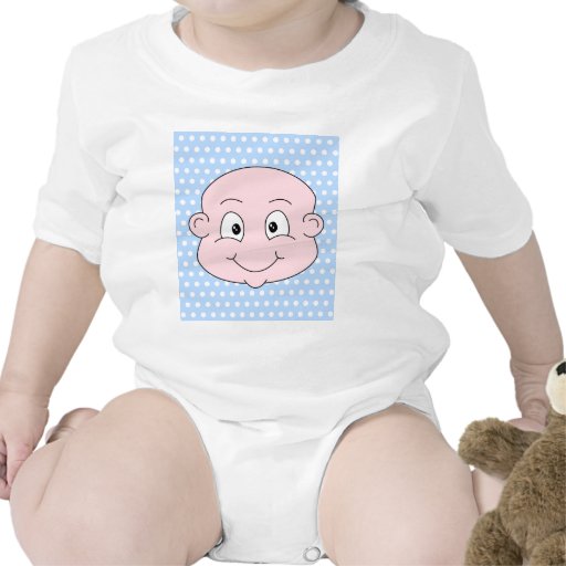 Cute Baby Boy, on blue polka dot pattern. Tees