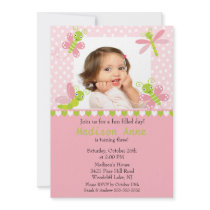 Cute Baby Bugs Photo Birthday Invitation