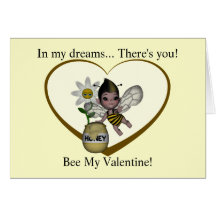 Cute Baby Bumble Bee Honey Heart 1 Card