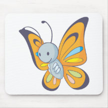 Cute Baby Butterfly Cartoon Mousepads