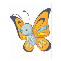 Cute Baby Butterfly Cartoon Postcard
