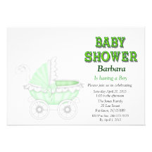 Cute Baby Carriage Baby Shower Invitation