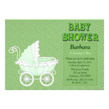 Cute Baby Carriage Baby Shower Invitation