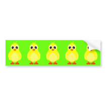 Cute Baby Chick Cartoon Bumper Sticker