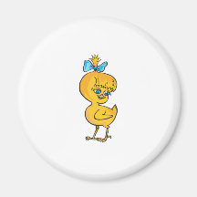 cute baby chick with bow magnets