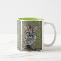 cute baby cougar big cat wildlife realist art mug