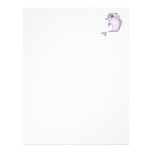 cute baby dolphin personalized letterhead