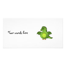 Cute baby dragon customized photo card