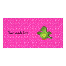 Cute baby dragon photo card template