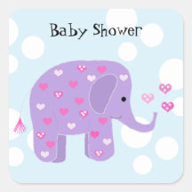 Cute Baby Elephant Baby Shower Sticker
