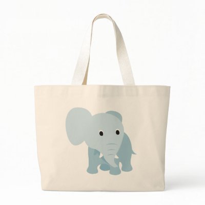 Cute Baby Elephant Tote Bags by VectorGraphics