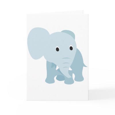 Cute Baby Elephant Card by VectorGraphics