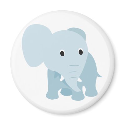 Cute Baby Elephant Magnet by VectorGraphics
