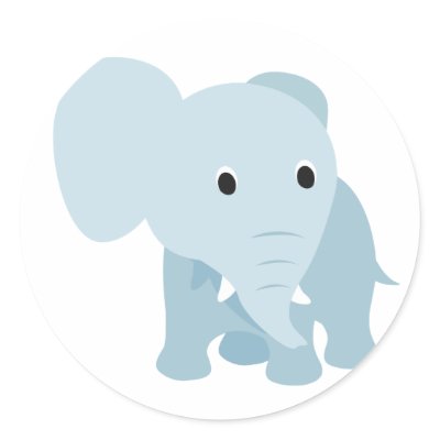 Cute Baby Elephant Round Stickers by VectorGraphics