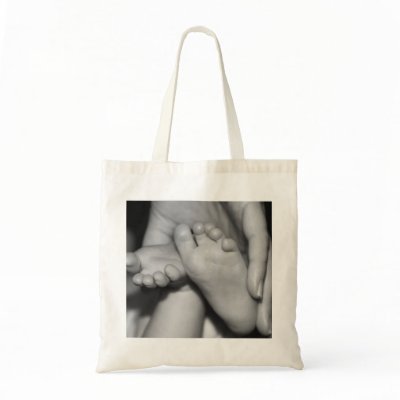 Cute Baby Feet Canvas Bags by VectorGraphics