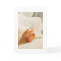 Cute Baby Feet Little Baby Feet Wrapped Blanket Greeting Card