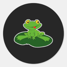 cute baby frog round stickers