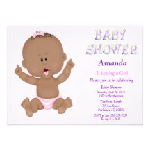 Cute Baby Girl Baby Shower Invitation