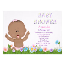 Cute Baby Girl Baby Shower Invitation