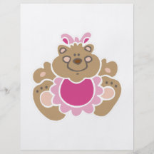 cute baby girl bear full color flyer