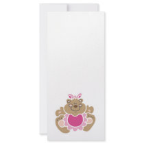 cute baby girl bear rack card template