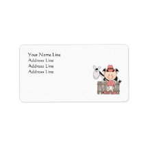 Cute Baby Girl & Horse Pony Custom Western Personalized Address Label