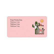 Cute Baby Girl & Horse Pony Custom Western Personalized Address Label