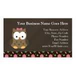 Cute Baby Girl Owl with Pink Bow Business Card