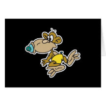 cute baby monkey greeting card