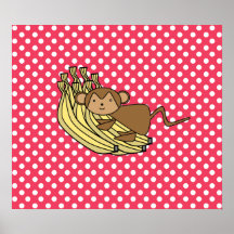 Cute baby monkey poster