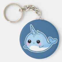 Cute baby narwhal keychain