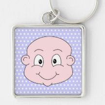 Cute Baby, on lilac polka dot pattern. Keychains