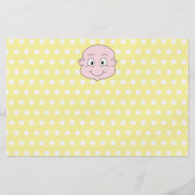 Cute Baby, on yellow polka dot pattern. Custom Flyer