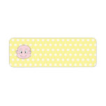 Cute Baby, on yellow polka dot pattern. Custom Return Address Labels