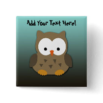 Cute Baby Owl Personalized Button